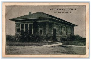 1909 Exterior Graphic Office Building Kinsley Kansas KS Vintage Antique Postcard