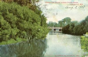 WI - Janesville. Street Car Bridge over Spring Creek