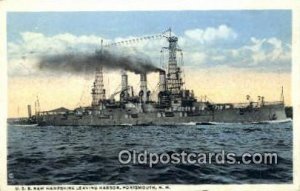 USS New Hampshire Military Battleship 1919 light crease right bottom corner, ...