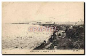 Postcard Old Telegraphie Ferryville Beach and TSF