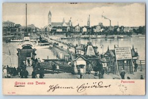 Cologne Germany Postcard Panoramic View of Bridge Greetings from Deutz 1901