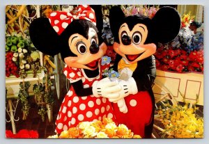 Disney World Mickey Minnie Mouse Main Street Flower Market Postcard