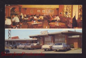 EL RENO OKLAHOMA ROUTE 66 RANCHERO OLD CARS RESTAURANT INTERIOR OLD POSTCARD