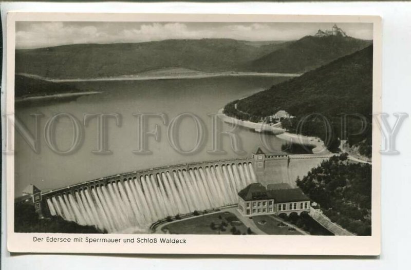 460920 GERMANY 1955 Waldeck castle dam RPPC Berlin label special cancellations