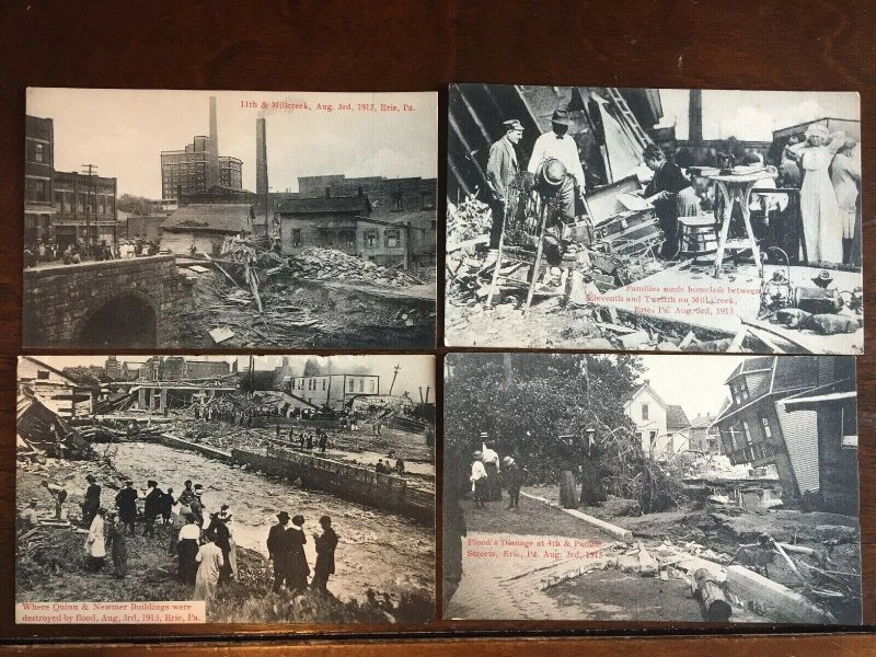 Lot of 24 Postcards Flood Aftermath, Erie, PA Unposted No Duplicates