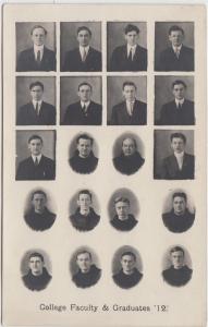 Ohio Real Photo RPPC Postcard '12 CINCINNATI Franciscan Seminary Class Faculty 1