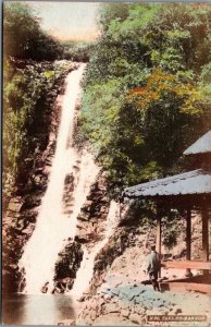Japan Taki No Hakone Hand Colored Postcard C142
