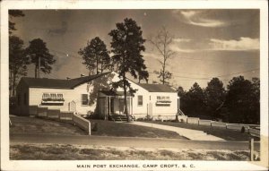 WWI Camp Croft South Carolina SC Main Post Exchange Real Photo Vintage Postcard