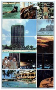 c1950's Dupont Plaza San Juan Puerto Rico Multiview Vintage Postcard