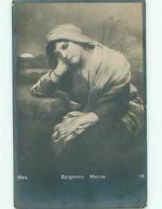 Old rppc ARTISTIC - ARTWORK DEPICTED Nice Postcard AB2148