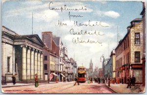 VINTAGE POSTCARD SCENE AT UNION STREET ABERDEEN SCOTLAND MAILED TO USA 1907