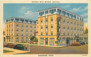 Automobiles Harlingen Texas Reese-Eil-Mond Hotel Postcard roadside Teich 20-5284