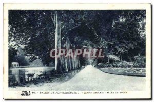 Postcard Old Palace of Fontainebleau English Garden Allee Sully