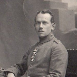 RPPC WWI German Soldier Iron Cross 2nd Class Medal Real Photo Postcard