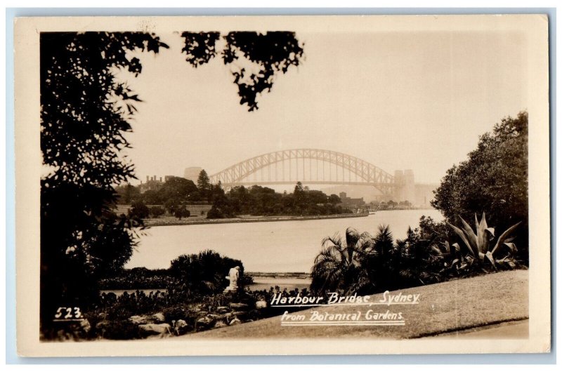 Sydney Australia Postcard Harbour Bridge Sydney c1950's Posted RPPC Photo