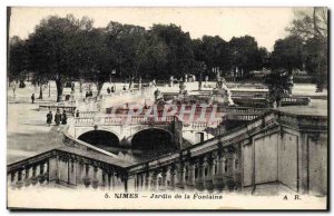 Old Postcard Nimes Jardin De La Fontaine