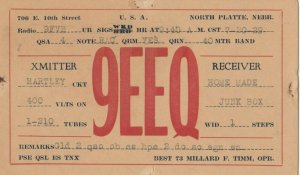 NORTH PLATTE, Nebraska, PU-1929; QSL