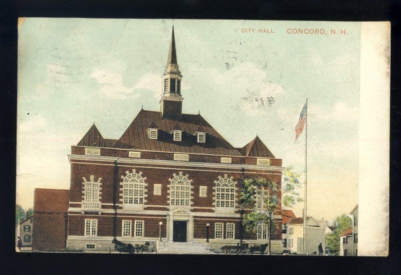 Early Concord, New Hampshire/NH Postcard,  Early View Of City Hall