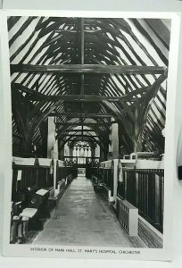 Vintage Rp Postcard Interior of Main Hall St Marys Hospital Chichester RealPhoto