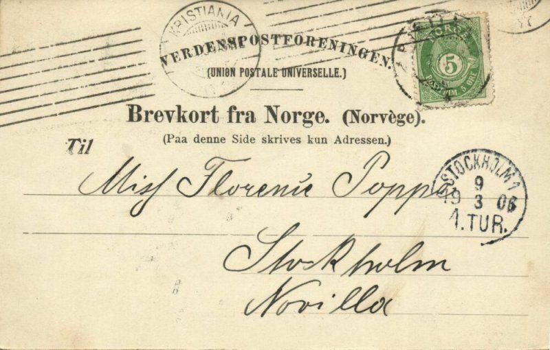 norway norge, CHRISTIANIA, Carl Johans Gade, Grand Hotel (1906) Postcard