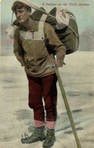 PC CPA US, ALASKA, A PACKER ON THE TRAIL, Vintage Postcard (b24736)