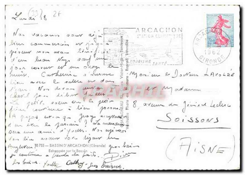 Modern Postcard Arcachon Gironde Echappee on the Basin