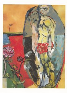 RB Kitaj The Neo Cubist Naked Man In Stone Grave Art Cubism Painting Postcard