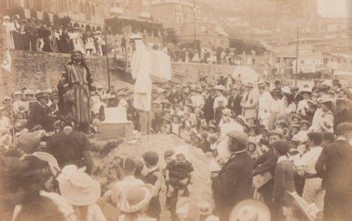 Arabic Auction Arab Market Public Sale Traders Antique Real Photo Postcard