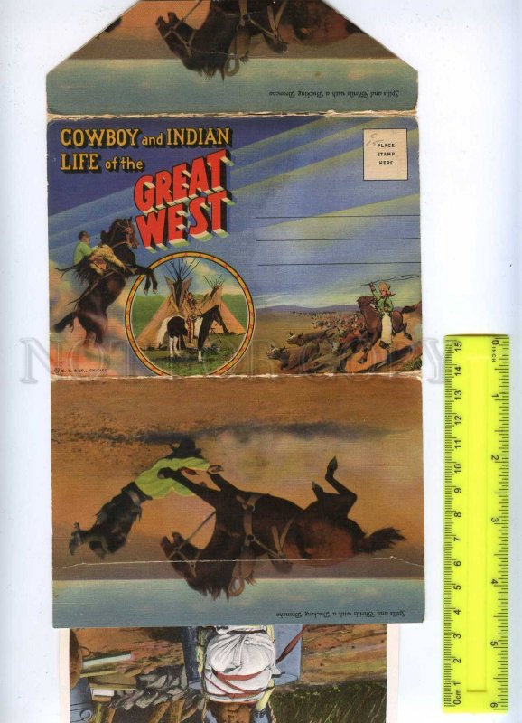 202180 USA GREAT WEST Cowboy & Indian set of 16 views in cover