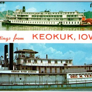 c1960s Keokuk, IA Delta Queen George M Verity River Museum Chrome Postcard A101