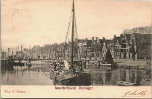 Netherlands Noorderhaven Harlingen Vintage Postcard 01.43