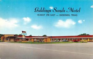 TX, Texas  GIDDINGS SANDS MOTEL  Lee County  ROADSIDE  c1960's Artists Postcard