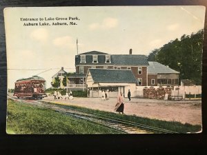 Vintage Postcard 1907-1915 Entrance to Lake Grove Park Auburn Lake Auburn Maine