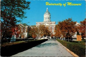 VINTAGE CONTINENTAL SIZE POSTCARD UNIVERSITY OF MISSOURI JESSE HALL