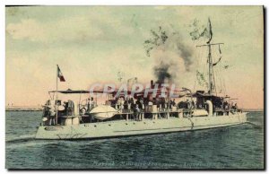 Postcard Old War Ship Torpedo Arquebus Wing