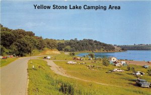 Southern Wisconsin 1960s Postcard Yellow Stone Lake Camping Area