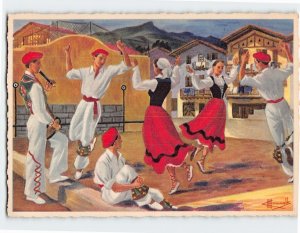 Postcard Fandango Dance Basque Spain