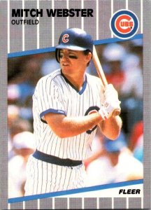 1989 Fleer Baseball Card Mitch Webster Chicago Cubs sk10636