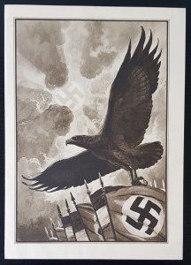 THIRD REICH ORIGINAL PROPAGANDA TELEGRAM HITLER ASSUMING POWER SWASTIKA SUN 1933