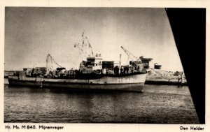 Hr Ms M840 Mijnenveger Den Helder Marine Vintage Postcard 09.85