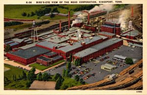 Tennessee Kingsport Birds Eye View Of The Mead Corporation