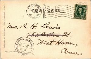 Carnegie Library, San Diego CA c1907 Vintage Postcard Q32