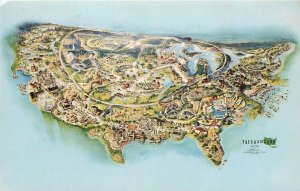 Bronx New York Freedom Land Amusement Park Map Postcard 24-8169