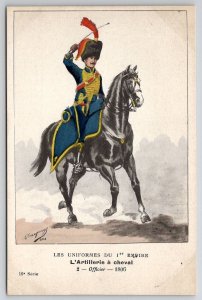 Uniformes 1st Empire 1806 L'Artillerie A Cheval No.2 Officer Postcard A43