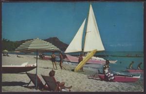 Hawaiian Village Beach Waikiki,HI Postcard BIN