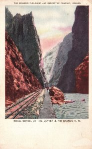 Vintage Postcard Royal Gorge on the Denver & Rio Grande Railroad Colorado CO