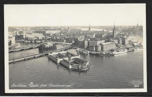 Harbor from City Hall Tower Stockholm Sweden unused c1920's