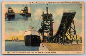 Pennsylvania   Electric  Ship  Coal Loader  Sandusky  Ohio  Postcard