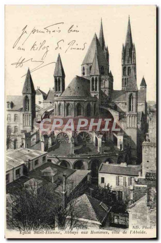 Old Postcard Caen Saint Etienne abbey men