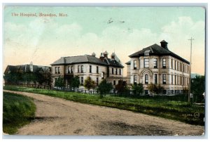 c1910 View of The Hospital at Brandon Manitoba Canada Posted Antique Postcard